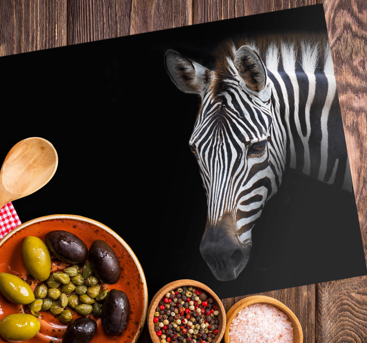 Originele placemat zebra hoofd close-up - TenStickers