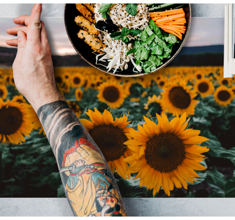 Originele placemat zonnebloemveld uitzicht - TenStickers