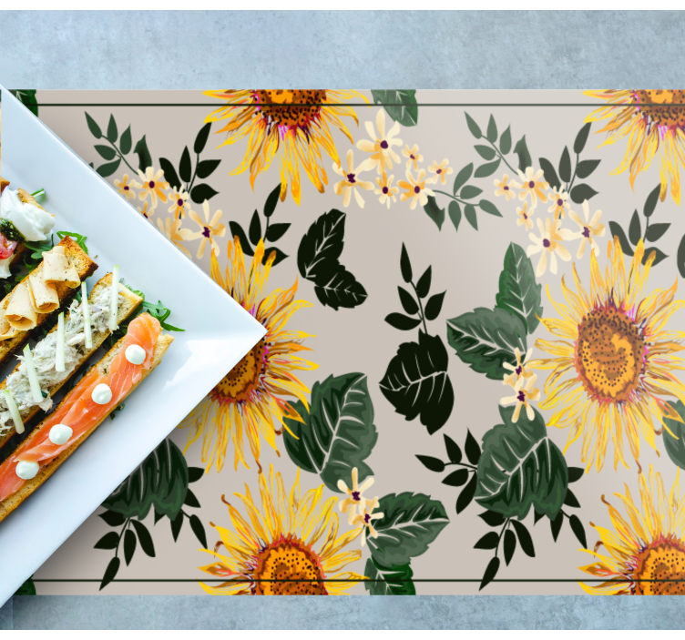 Originele placemat zonnig bloemenarrangement - TenStickers