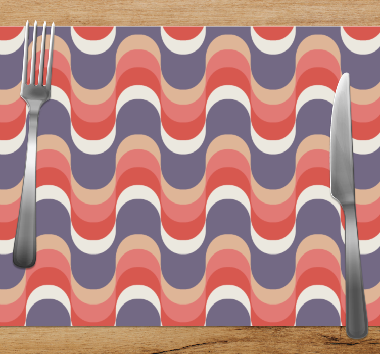 Originele placemats Geometrisch retro groovy patroon - TenStickers