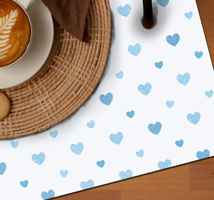 Originele placemats Schattige kleine blauwe harten - TenStickers