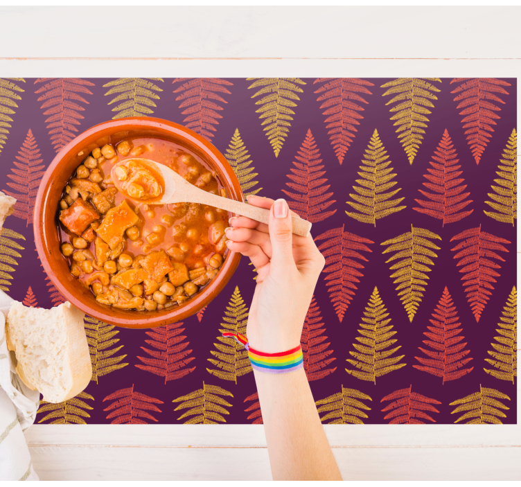 Placemat bladerenpatroon achtergrond - TenStickers