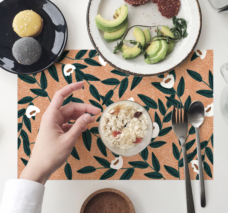 Placemat bladpatroon tafelkleed - TenStickers