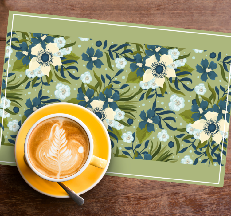 Placemat bloemenpatroon achtergrond - TenStickers