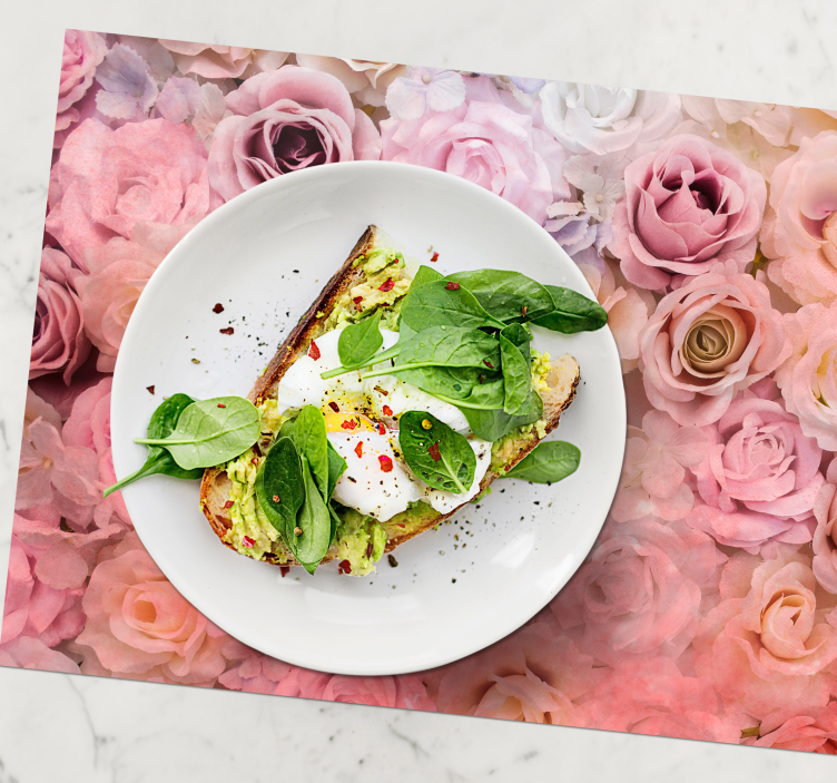 Placemat bloemenroos patroon - TenStickers