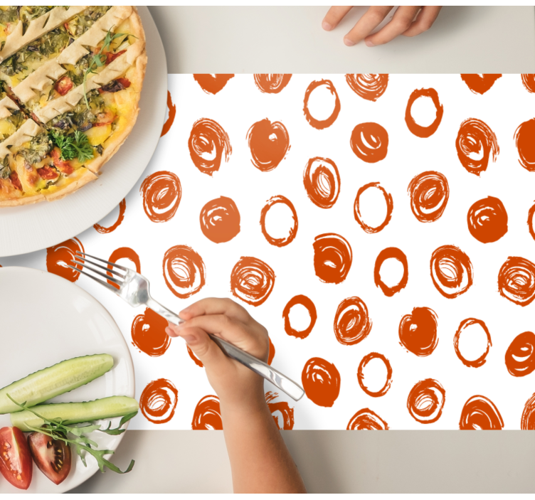 Placemat circulair borstelstrepenpatroon - TenStickers