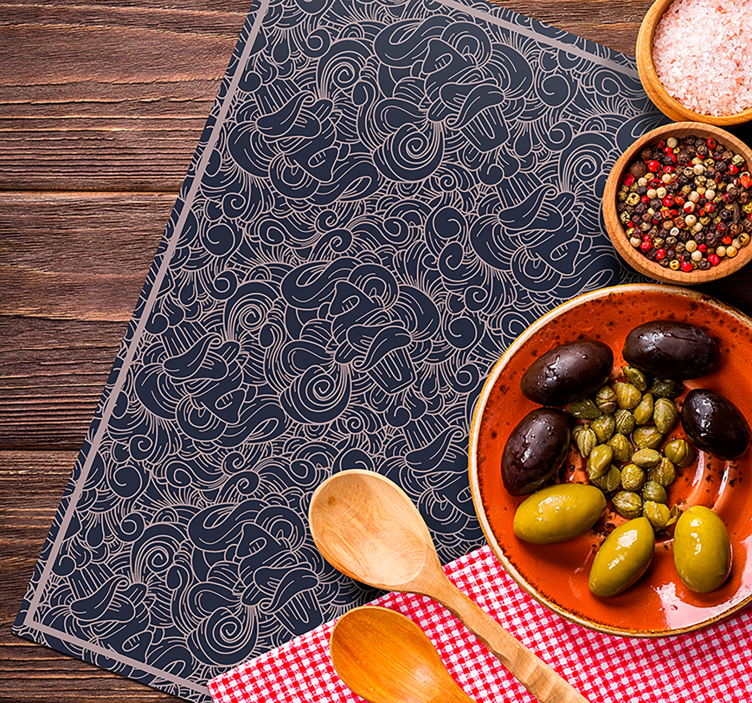 Placemat draaierende lijnenpatronen - TenStickers