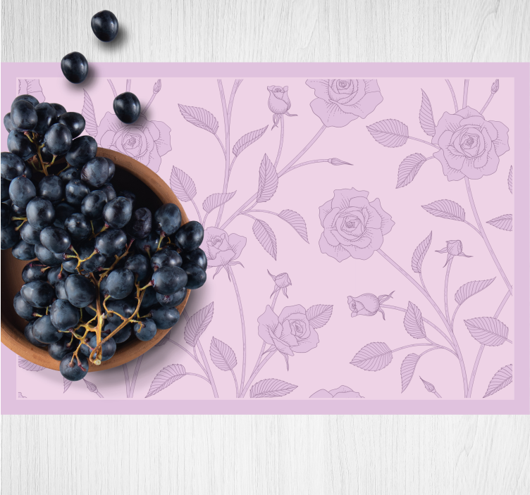 Placemat elegant rozenpatroon - TenStickers