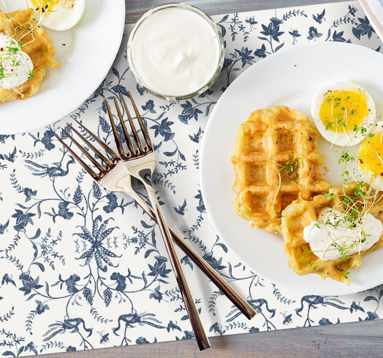 Placemat elegante bloemeninspiratie - TenStickers