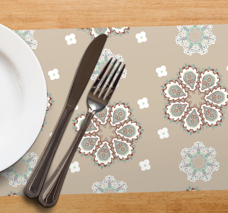 Placemat elegante bloemmotieven - TenStickers