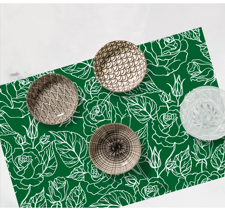 Placemat elegante botanische arrangering - TenStickers