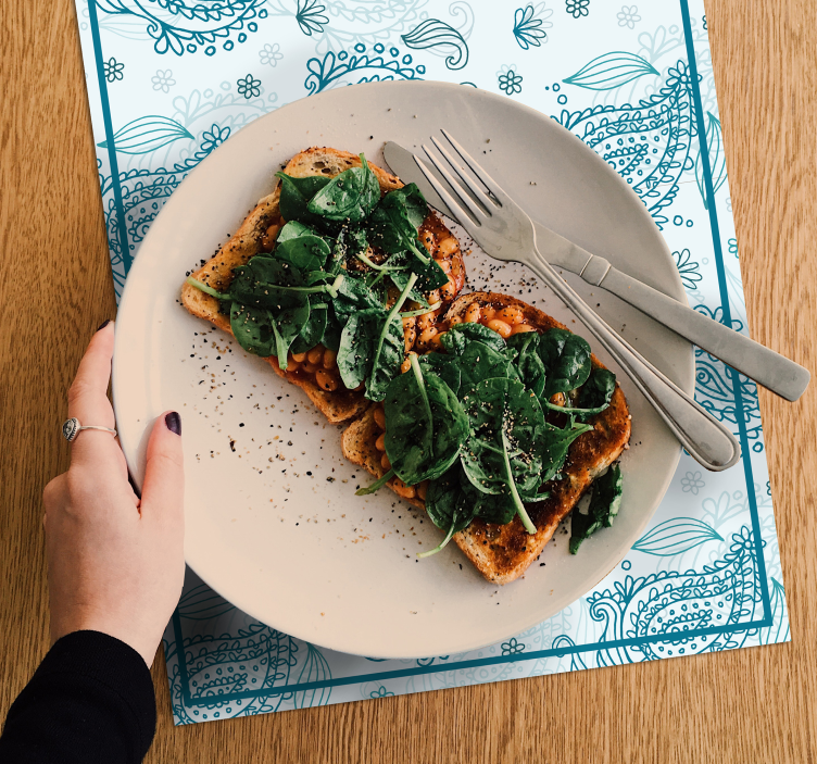 Placemat gedetailleerd bloemenpatroon - TenStickers