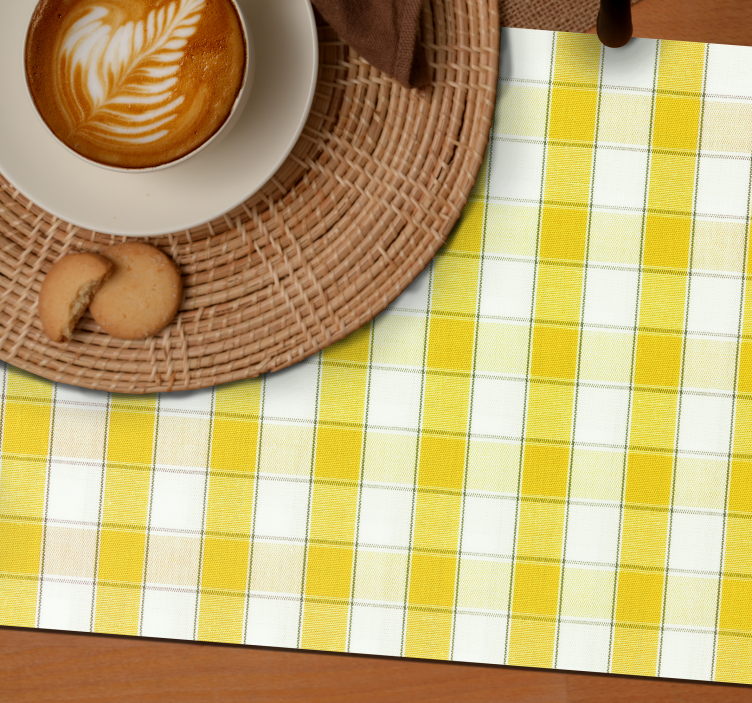 Placemat geel geruit patroon - TenStickers