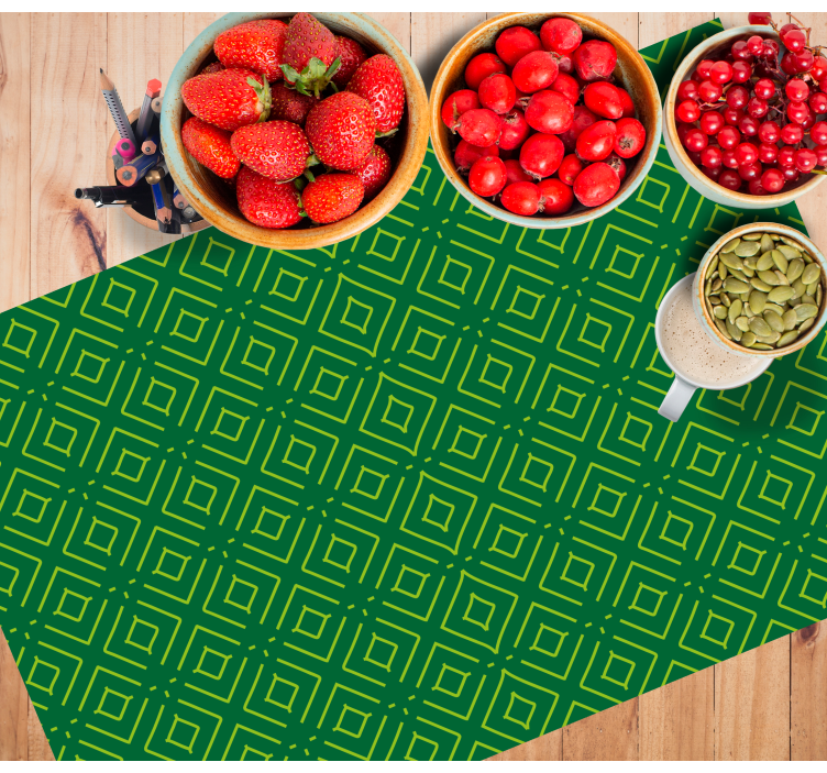 Placemat geometrisch groen patroon - TenStickers
