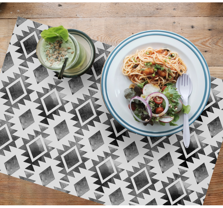 Placemat geometrisch monochroom patroon - TenStickers