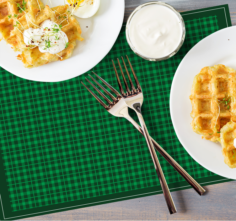 Placemat geruit groene oppervlak - TenStickers