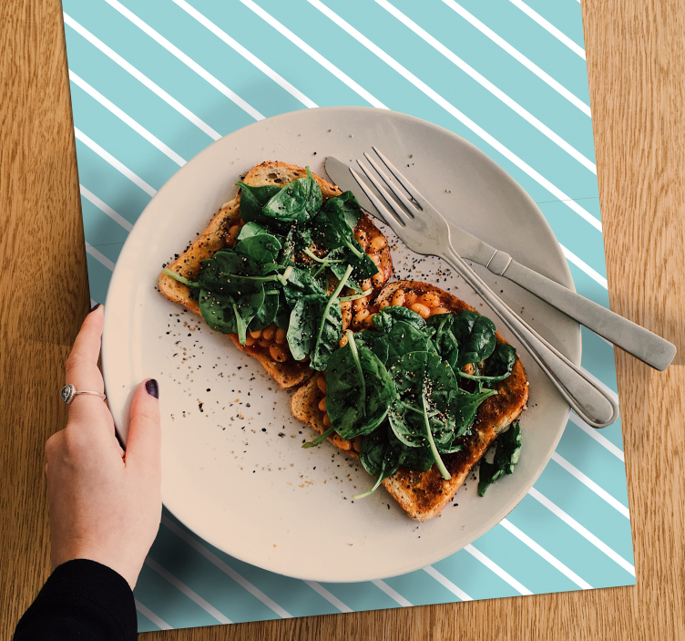 Placemat gestreepte tafelsetting - TenStickers