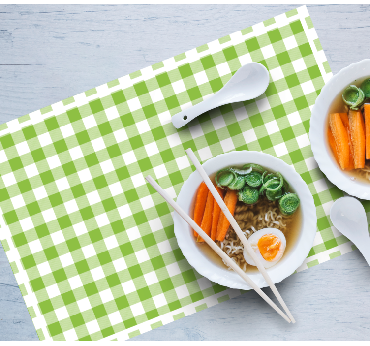 Placemat groen geruit patroon - TenStickers