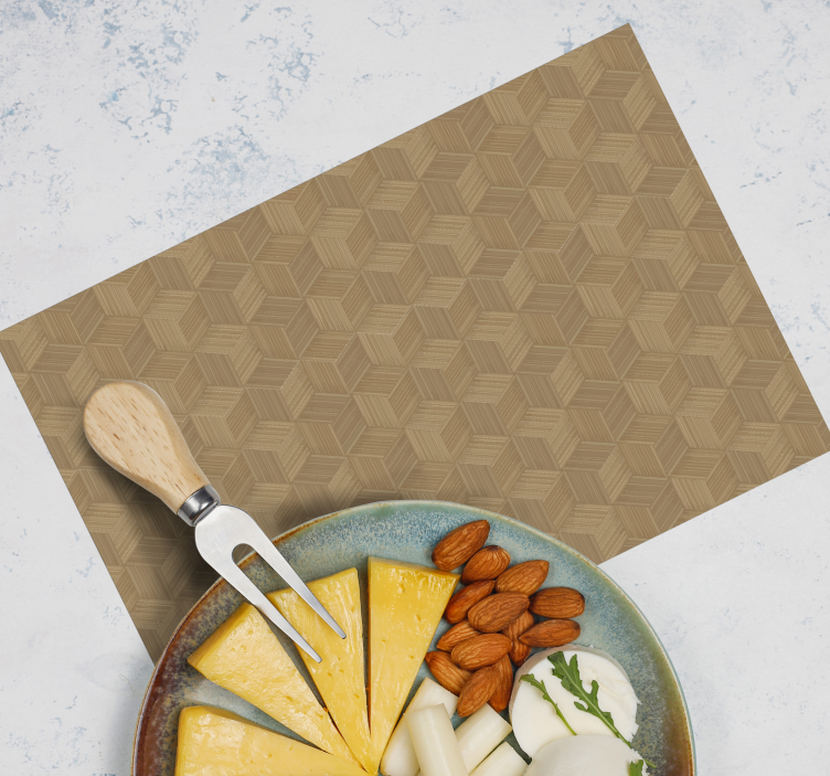 Placemat hexagonaal houtpatroon - TenStickers
