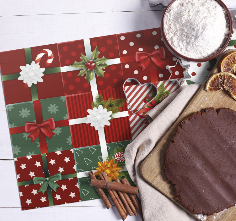 Kerstmis placemat Geschenkdozen pack - TenStickers