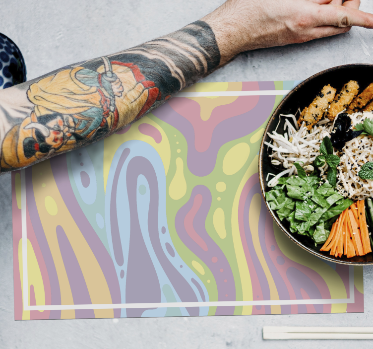 Placemat kleurrijke abstracte golven - TenStickers