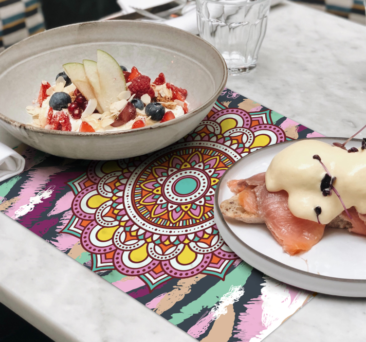 Placemat levend mandala element - TenStickers