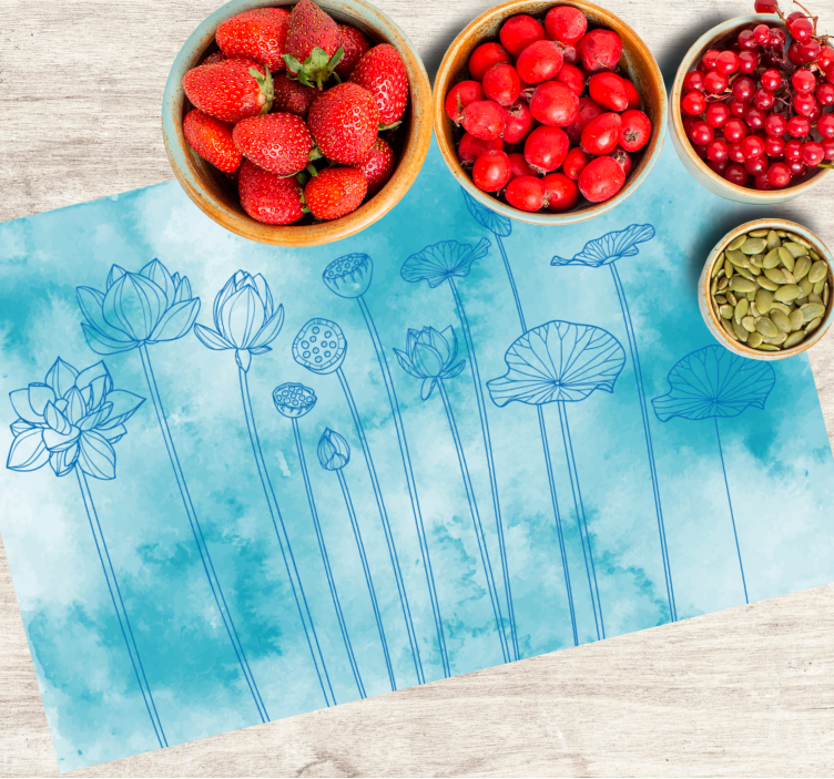 Placemat lotus bloempatronen - TenStickers