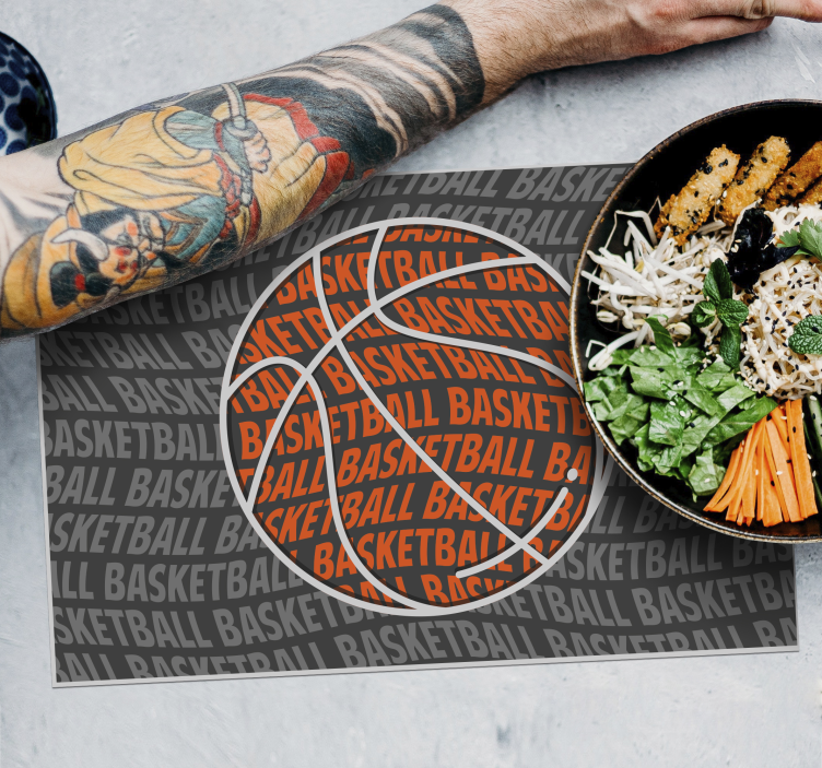 Placemat met basketbal bal - TenStickers