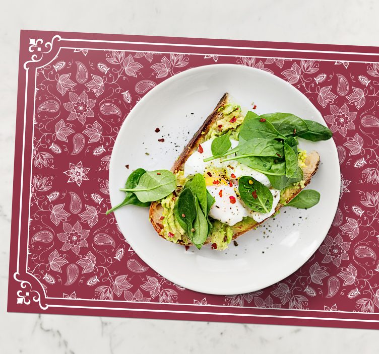 Placemat met bloemenpatroon tafelkleed - TenStickers