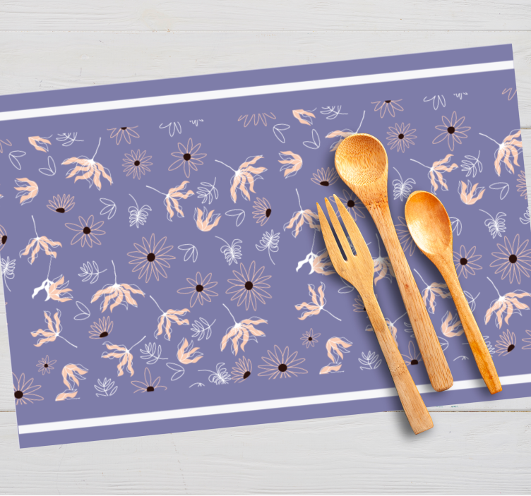 Placemat met bloemmotieven - TenStickers