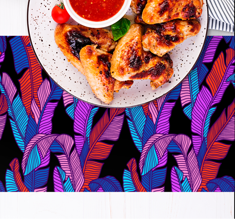 Placemat met kleurrijke bladeren motieven - TenStickers