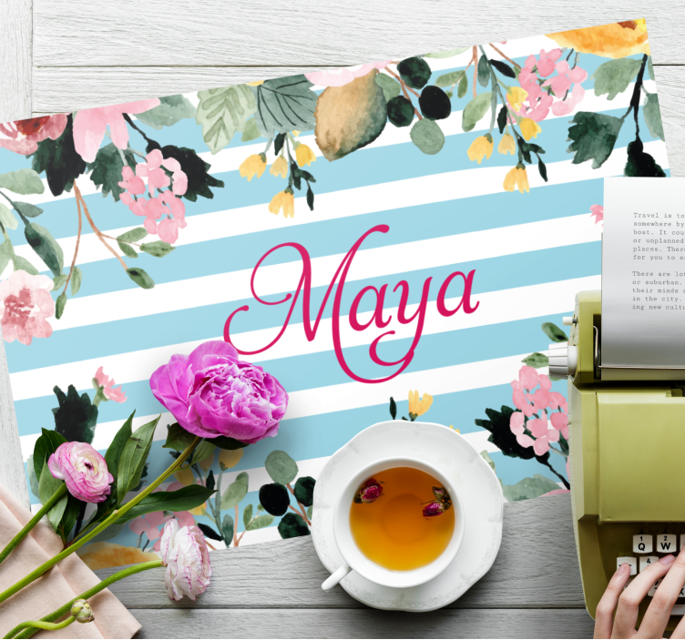 Placemat met naam gepersonaliseerde naam placemat - TenStickers