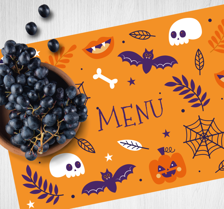 Rechthoekige placemats Grappig halloween-ontwerp - TenStickers