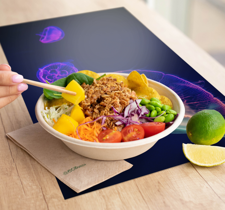Placemat met naam kleurrijk meduse thema - TenStickers
