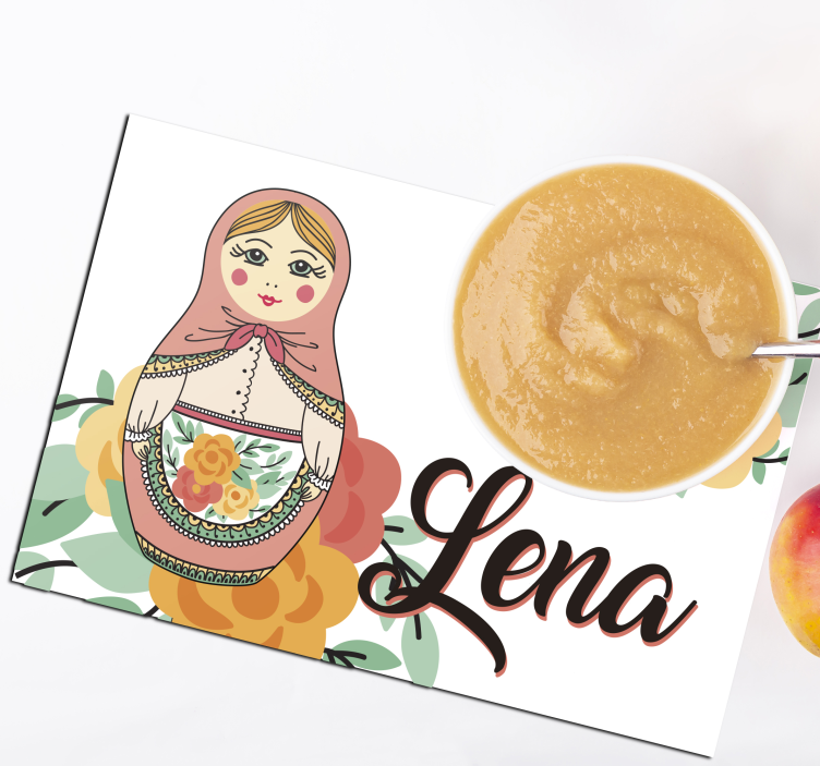 Placemat met naam matryoshka pop illustratie - TenStickers
