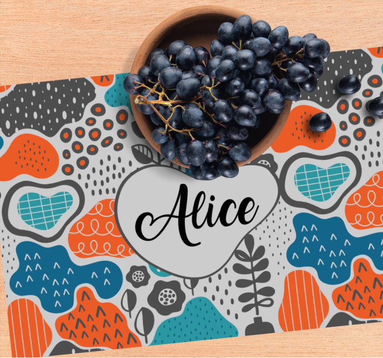 Placemat met naam speelse naam ontwerp - TenStickers