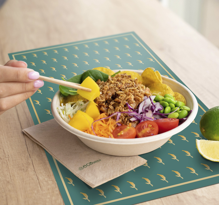 Placemat met naam strak patroon oppervlak - TenStickers