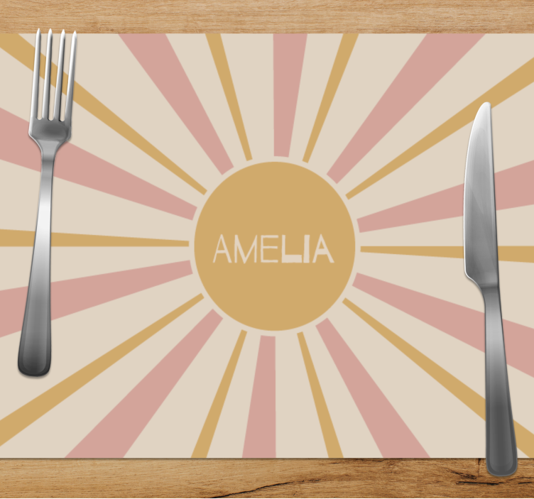 Placemat met naam zonnestraal centerpiece - TenStickers