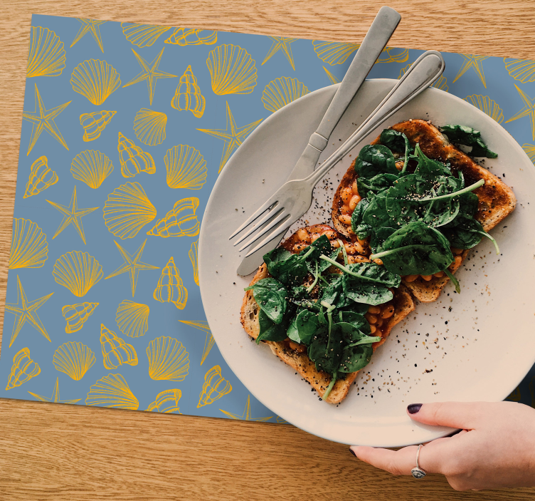 Placemat met schelpenpatroon bord - TenStickers