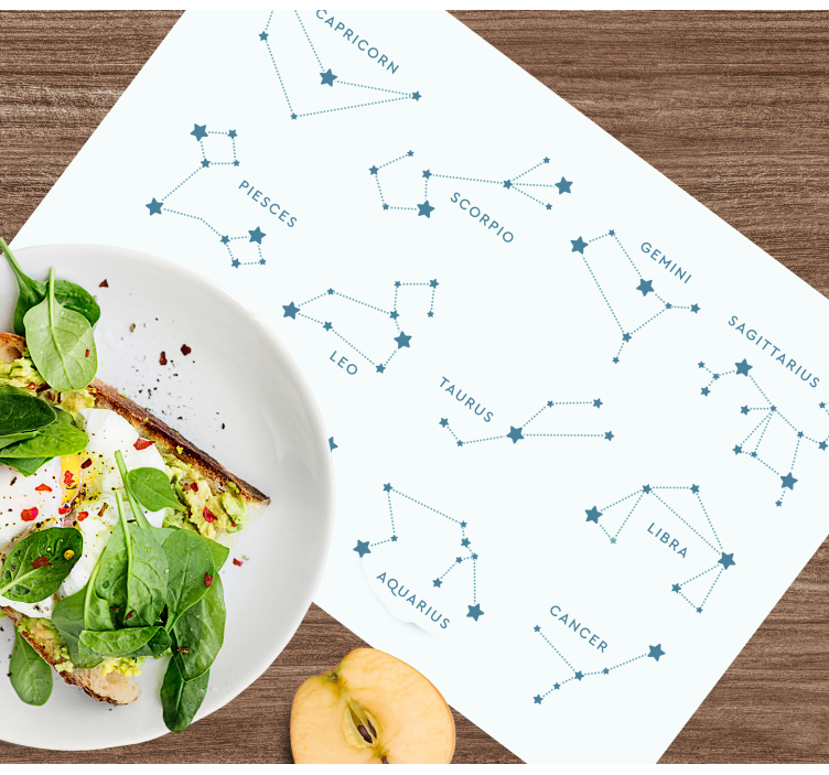 Placemat met tekst astrologische sterrenkaart - TenStickers