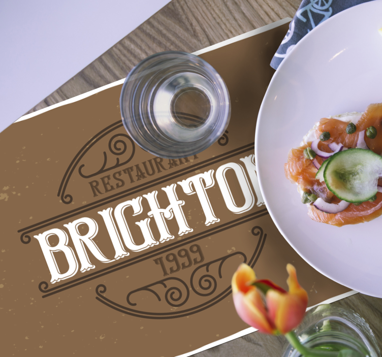 Placemat met tekst brighton restaurant logo - TenStickers