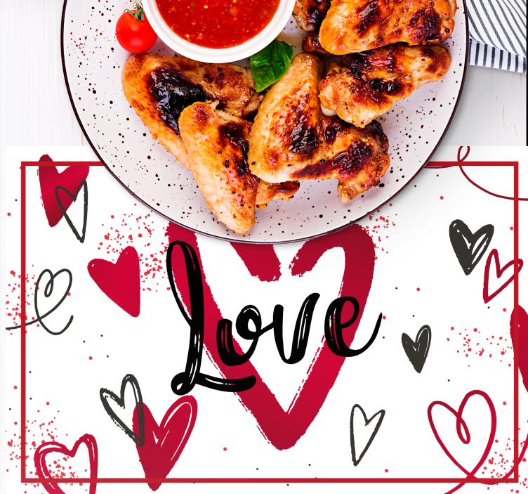 Placemat met tekst hartjesontwerp - TenStickers