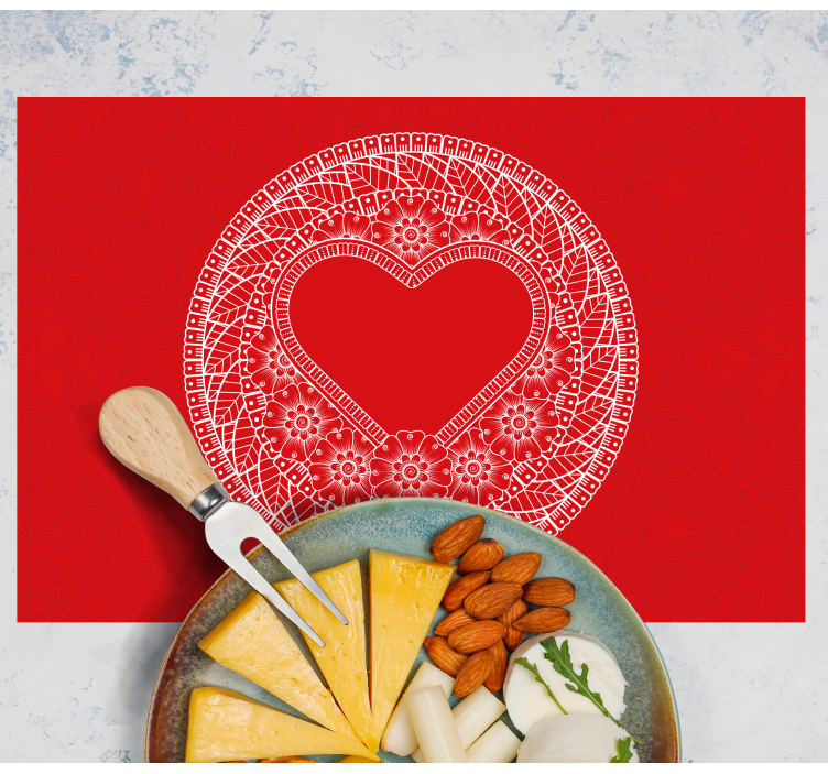 Placemat met tekst hartmotief patroon - TenStickers