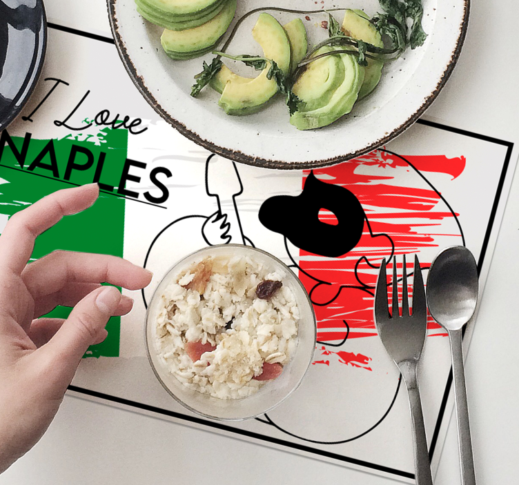 Placemat met tekst i love naples ontwerp - TenStickers