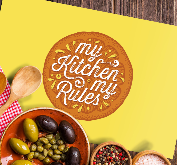 Placemat met tekst keukenregel statement - TenStickers