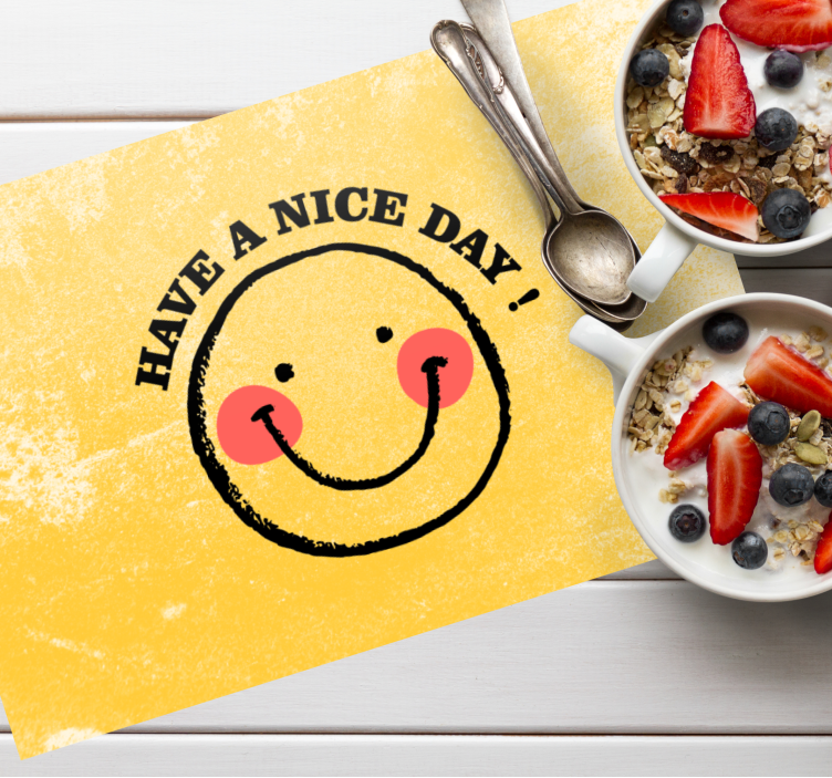 Placemat met tekst smiling face aanhaling - TenStickers