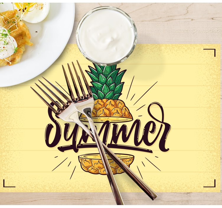 Placemat met tekst zomer ananas grafiek - TenStickers