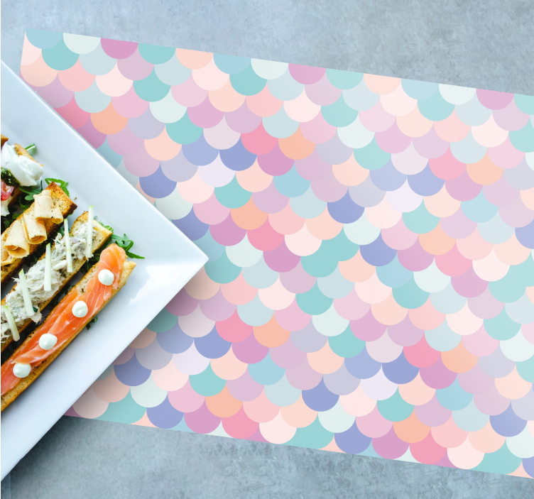 Placemat pastel golfpatroon - TenStickers