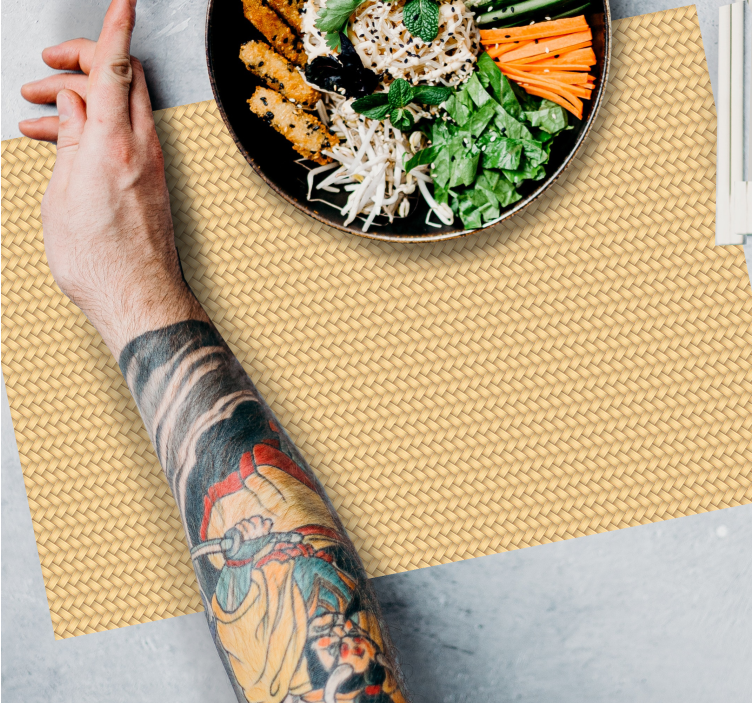 Placemat riet textuur geel - TenStickers