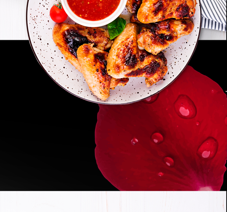 Placemat rode bloemblaadjes oppervlak - TenStickers